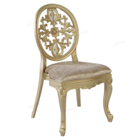 Chaise de mariage en résine blanche royale de luxe chaises de salle de banquet d'hôtel de couleur or ou blanche