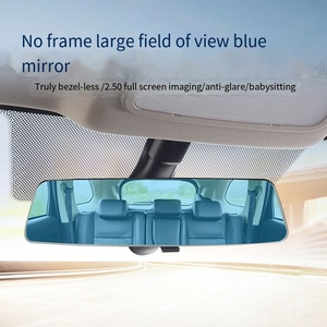 À l'intérieur du grand champ de vision sans <span class=keywords><strong>lunette</strong></span> plein écran, rétroviseur HD anti-éblouissement 3000R miroir à grande courbure miroir <span class=keywords><strong>bleu</strong></span> - Product Image 3
