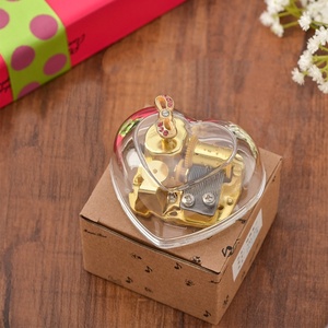 Caja Musical de Acrílico Transparente en Forma de Corazón con Mecanismo de Relojería, Juguete Musical con Mariposa y Llave de Diamantes, Regalo Romántico para Aniversario - Product Image 3
