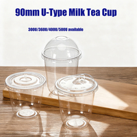Gobelets en plastique PET transparents avec logo personnalisé, 300 ml, 400 ml, 500 ml, 600 ml, 700 ml, gobelets jetables pour boissons froides avec couvercle en dôme pour jus