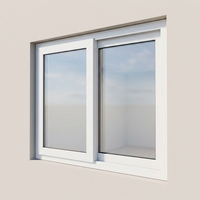 Ventana Corredera Horizontal Blanca de Doble Acristalamiento, Doble Panel, Resistente a Huracanes, Insonorizada, Vidrio Aislante 37x38