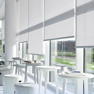 100% poliéster Corea <span class=keywords><strong>Lino</strong></span> Look tela Blackout ventana cortina persianas patrón Horizontal técnica Lisa incorporada - Product Image 4