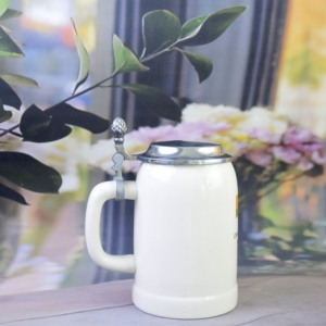 Chope à bière Oktoberfest de 0,75 litre, style américain, <span class=keywords><strong>en</strong></span> porcelaine, durable, réutilisable, cadeau d'anniversaire pour les amateurs de bière - Product Image 4