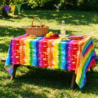Nappe de table à thème arc-en-ciel, lavable et réutilisable, pour mariage, banquet et dîner
