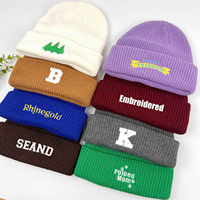 Bonnet d'hiver thermique épais avec logo brodé personnalisé, vente en gros, unisexe, uni, couleur unie, 100% acrylique, bonnet tricoté chaud