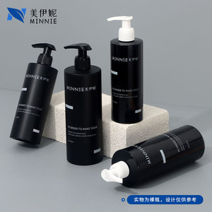 Minnie Black Round <b>Shampoo</b> Bottle 500ml With Pump Dispenser For Daily Hair Care - Product Image 5