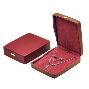 Luxury Leather <b>Ring</b> Box Gold Metal <b>Plate</b> for <b>Ring</b> Bracelet Pendant Set Custom Jewelry Box with Logo Bulk Order - Product Image 4