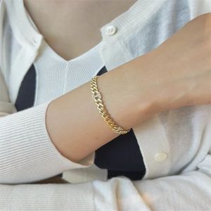 Xinfly Joyería de Cadena Cubana de Alta Calidad, Pulsera de Oro Real de 18k con Dije de Cuerda para Mujer - Product Image 5