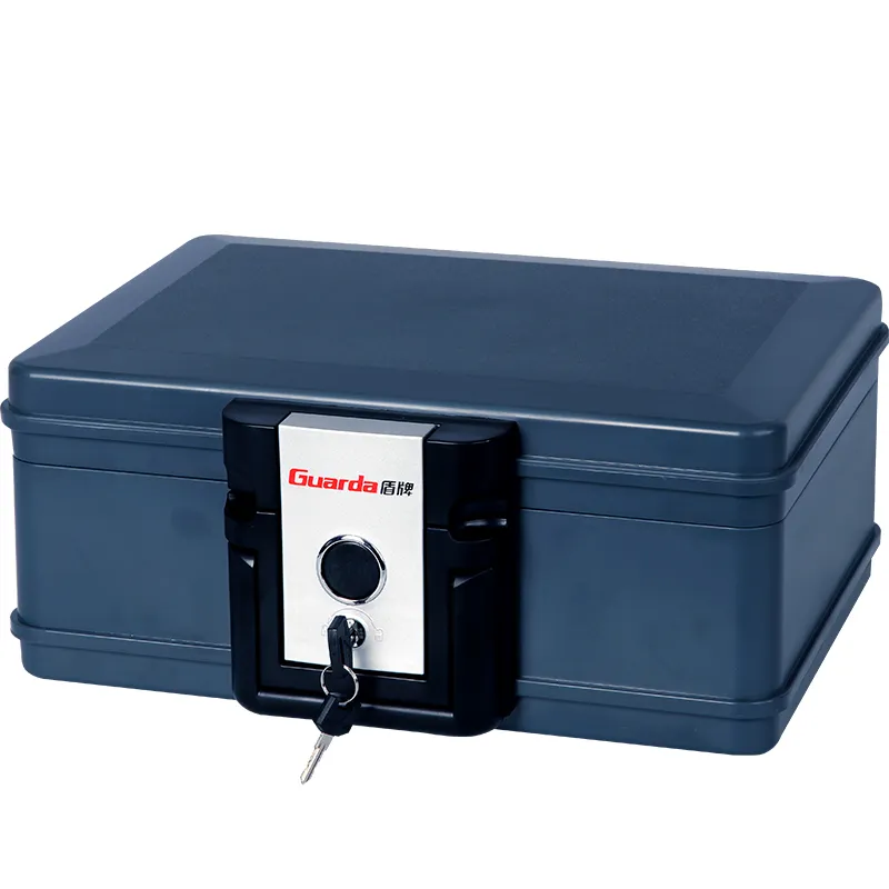 Small Portable Safe Box Two Key Locking Fireproof Box For Documents, Electronics, CDs, USBs -2011