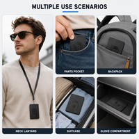 Traceur GPS Q14GCard 1250mAh avec stockage cloud en temps réel pour bagages, sacs à dos, anti-perte, personnes âgées, démence, GLONASS 2G PC