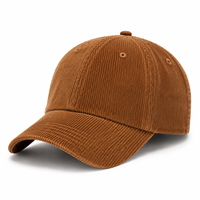 Casquette de baseball en velours côtelé avec logo personnalisé, style sportif, non structurée, ajustable, en coton respirant et imperméable, fabricant OEM ODM