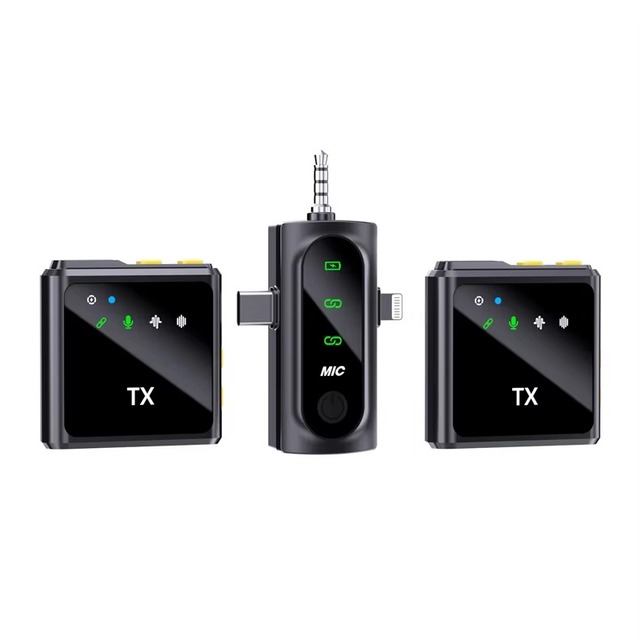 F19 3-in-1 Mini Wireless Microphone Recording Mic 2.4G Wireless Portable for Phone Recording Podcast Tiktok Live