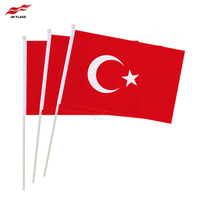 Prix promotionnel Turquie Main Agitant Drapeaux 60*90cm Turquie Polyester Drapeau En Gros