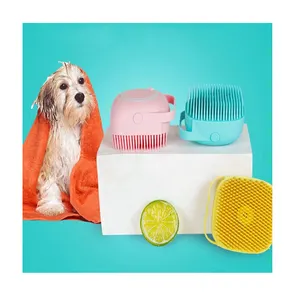 Deep Cleansing Bath Brush Safety Handle Silicone Massage Comb with Shampoo Box for Bathroom