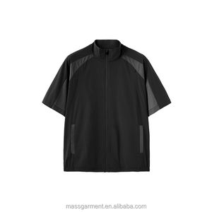 Giacca Estiva Leggera da Uomo con Logo Personalizzato <span class=keywords><strong>e</strong></span> Colori a Contrasto, Giacca a Maniche Corte con Zip Intera per Uomo - Product Image 4