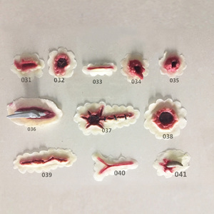 Maschere di Halloween in Lattice con Effetto 3D, Trucco Temporaneo per Film <span class=keywords><strong>Horror</strong></span>, Ferite Sanguinanti, Copertura per Collo, Stampa a 4 Colori per Feste - Product Image 1