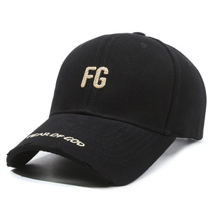 Gorra de Béisbol Deportiva Unisex de 6 Paneles con Letra <span class=keywords><strong>FG</strong></span> Bordada, Desgastada y Rota, Gorra de Sol Casual de Verano, Moderna y Versátil para Parejas - Product Image 5