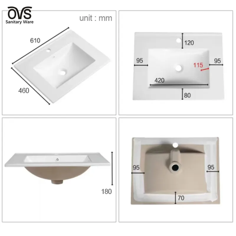 Lavabo de mano de baño rectangular de diseño de gama alta, lavabo de baño de forma cuadrada, lavabo de baño de lujo con tocador