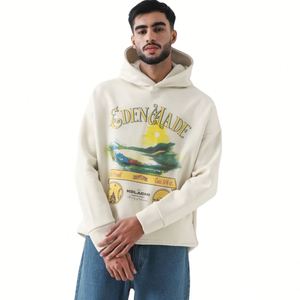Sweat à capuche <span class=keywords><strong>Eden</strong></span> Glade à imprimé graphique pour homme, en molleton de coton, streetwear tendance, unisexe, décontracté, chaud, pour l'hiver - Product Image 2