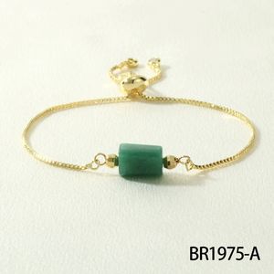 Pulsera de cuentas hecha a mano para mujer, cadena de oro minimalista con piedra natural ajustable, joyería curativa de ágata - Product Image 6