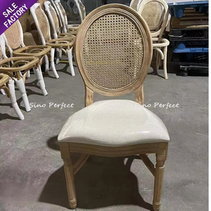 Chaise de banquet Louis classique vintage à dossier ovale en bois massif pour mariage, <span class=keywords><strong>restaurant</strong></span> et événements – Prix abordable - Product Image 1