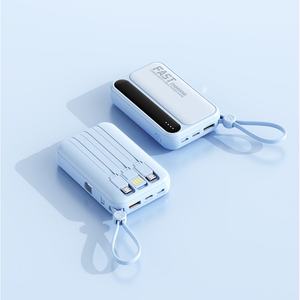 Nouvelle batterie externe 10000 mAh avec câbles intégrés, charge rapide, affichage numérique, petite alimentation mobile - Product Image 6