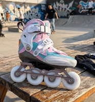 Patins à roulettes ajustables pour enfants, en fibre de carbone OEM, légers, professionnels, pour slalom de vitesse