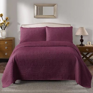 Colcha de microfibra sólida y funda de almohada, juego de cama de lujo, venta al por mayor - Product Image 4