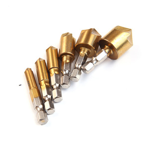 Bộ mũi khoan chìm gỗ 6 chiếc, chuôi lục giác 1/4 inch, thép HSS, tạo cạnh vát 5 cạnh, góc <span class=keywords><strong>90</strong></span> độ, thay đổi nhanh, 6-19mm - Product Image 5