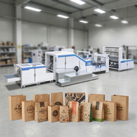 Machine entièrement automatique pour la fabrication de sacs en papier à poignée plate - Prix de la machine à fabriquer des sacs en papier
