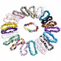 Bracelet élastique en cristal naturel, quartz rose et améthyste, gravé de galets multicolores, fait main par des artisans – Meilleures ventes