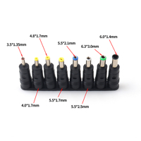 Adaptateur d'alimentation universel pour ordinateur portable LANO, 8 pièces, 1 ensemble, 5.5x2.1mm, avec garantie d'un an, flambant neuf