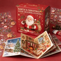 Autocollants de scène miniature 3D, Noël, Père Noël, bonhomme de neige, autocollants de dessins animés mignons, livre d'autocollants pour enfants, bricolage, cadeau