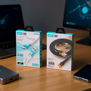 Câble de données Ansty Micro USB 5A, câble de charge en silicone ignifuge pour appareils mobiles - Product Image 2