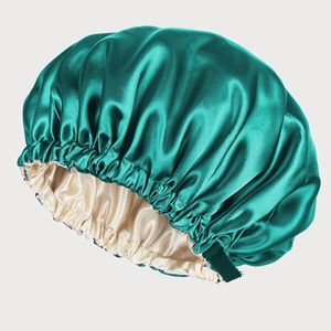 Gorro de noche de poliéster de doble capa para mujer, moderno y versátil, para el cuidado del cabello, ajustable con botones, para ducha. - Product Image 6