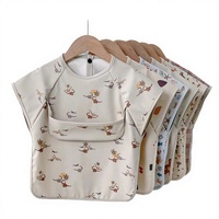 Bavoirs pour enfants sans manches, imperméables, à fermeture boutonnée, lavables, résistants à l'huile, faciles à nettoyer, pour tout-petits, 100% polyester, bavoir pour bébé