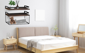 Mensole Galleggianti in <span class=keywords><strong>Legno</strong></span> per <span class=keywords><strong>Bagno</strong></span> <span class=keywords><strong>con</strong></span> Supporti in Metallo e Cestini Portaoggetti - Product Image 4