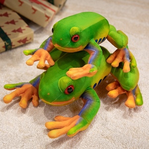 Recién llegado, rana de simulación de peluche, Animal relleno, Animal de zoológico, juguete, regalo de fiesta de cumpleaños, juguete de Animal de rana realista suave - Product Image 5