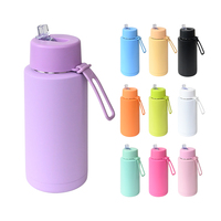 Bouteilles d'eau personnalisées avec logo, 34 oz (1 L), sport, gym, acier inoxydable, thermos, intérieur en céramique, bouteilles d'eau isolées