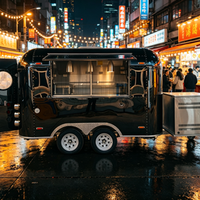 Camion de restauration mobile entièrement équipé, design personnalisé, pour la vente de snacks