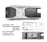 Nouvelle conception de maison capsule spatiale de 40 pieds, maison préfabriquée en conteneur pour le glamping, les bureaux et la vie moderne