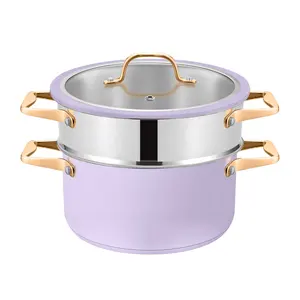 Customizable American Style Kitchen Cook Pots And Pans Kitchenware Stainless Steel Cookware Sets With Glass Lid Cooking Pot Set