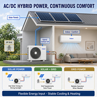 AC Hybrid Tenaga Surya 9000 BTU DC Inverter Wall Split Set Lengkap Pendingin Pemanas Rumah Tangga
