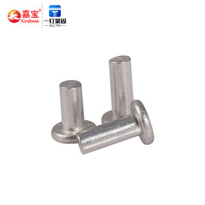 Kit de remaches de aluminio y acero inoxidable, remache de cabeza plana y fina de hierro, remache sólido para freno - Product Image 2