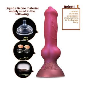 JRUI Amazon Pene de Animal en Forma Especial Consolador de Pene de Perro Artificial Dispositivo de Masturbación Erótica de Silicona Líquida Realista Venta Al por Mayor - Product Image 3