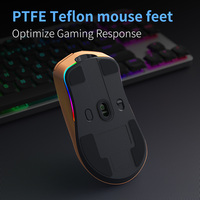 Souris de jeu personnalisée LED RGB OEM gratuite Accessoires informatiques Souris de jeu légère 500mAh 2.4G BT Souris rechargeable sans fil