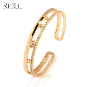 Rakol กำไลข้อมือแฟชั่นสตรีดูไบดอกไม้ BP2219สร้อยข้อมือกลวงกำไลข้อมือสตรี - Product Image 6