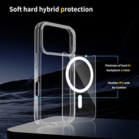 Coque de téléphone transparente anti-chute, rigide et magnétique, pour iPhone 17 Air, 17 Pro Max, 16 Pro, 15 Pro Max, 2025