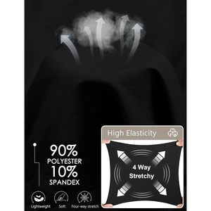 Pantalon large noir pour femme, taille élastique, léger, en tricot, pour l'automne, les voyages, la randonnée, le travail, décontracté - Product Image 4