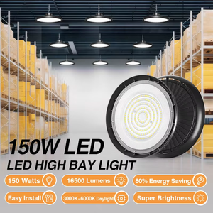 Projecteur LED UFO High Bay 100W 150W 200W en aluminium pour entrepôt industriel, garage, usine, éclairage 5000K lumière du jour IP65 - Product Image 2